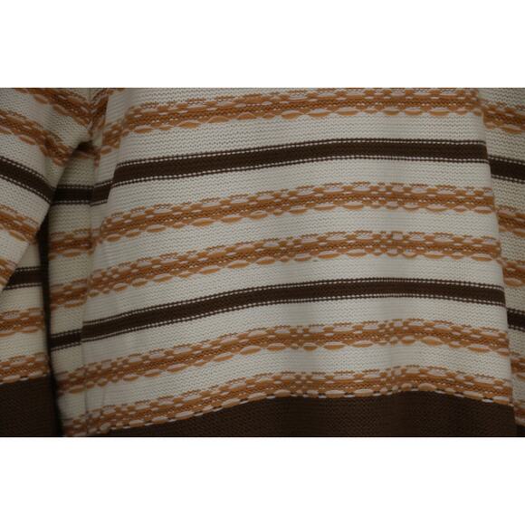 Very J Womens Knit Turtleneck Striped Oversized Sweater Sz Small Ivory Brown - Picture 5 of 7